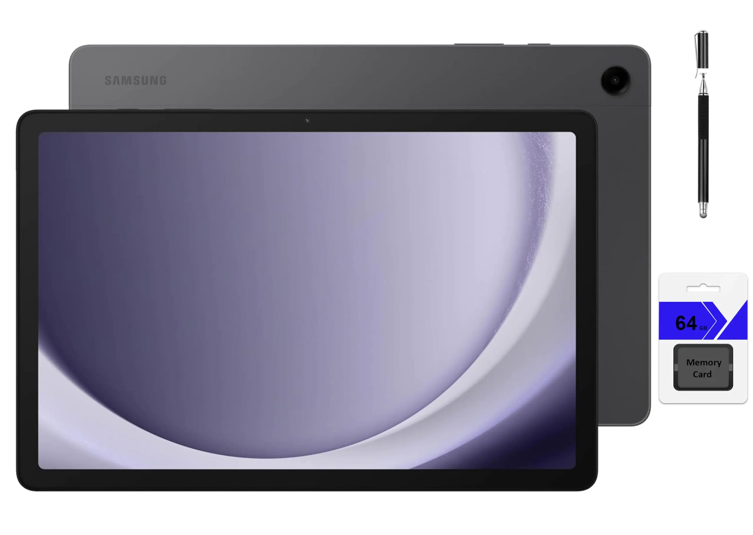 SAMSUNG Galaxy Tab A9+ 11 inch 64GB Android Tablet Big Screen Quad Speakers Upgraded Chipset Multi Window Display Slim Light Durable Design Graphite with Accessories