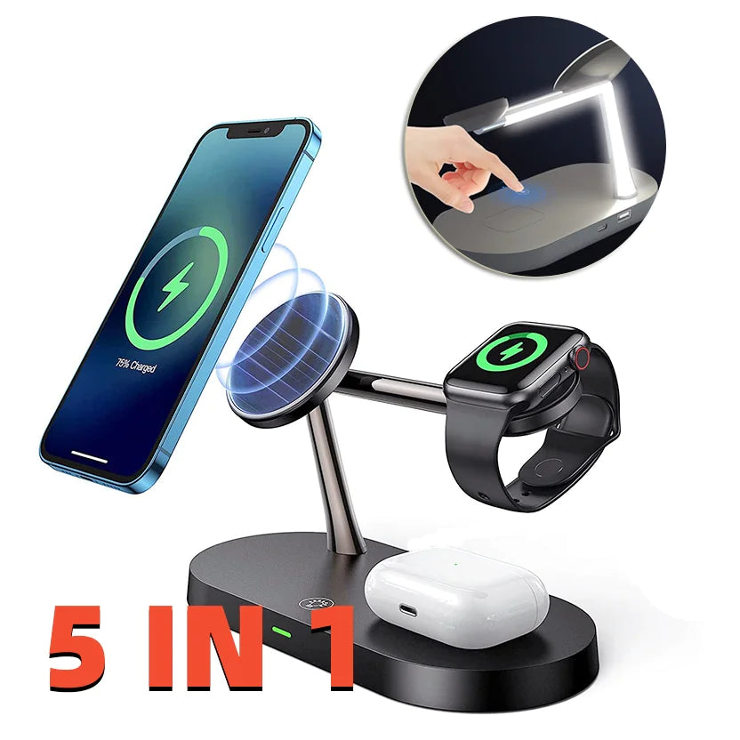 5-in-1 Magnetic Wireless Charging Station